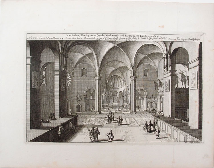 stampa antica abbazia cistercense vernhem