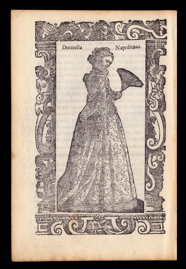 stampa antica donzella napolitana vecellio