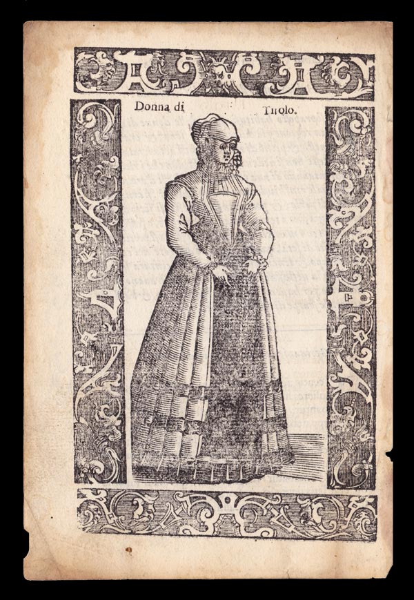 stampa antica donna tirolo vecellio
