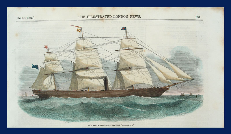 stampa antica veliero cleopatra