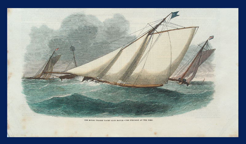 stampa antica gara royal thames yacht club