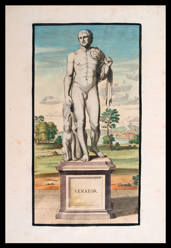 stampa antica statua cacciatore