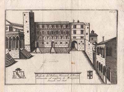 veduta del palazzo vescovile di treviso veduta antica del palazzo vescovile di treviso