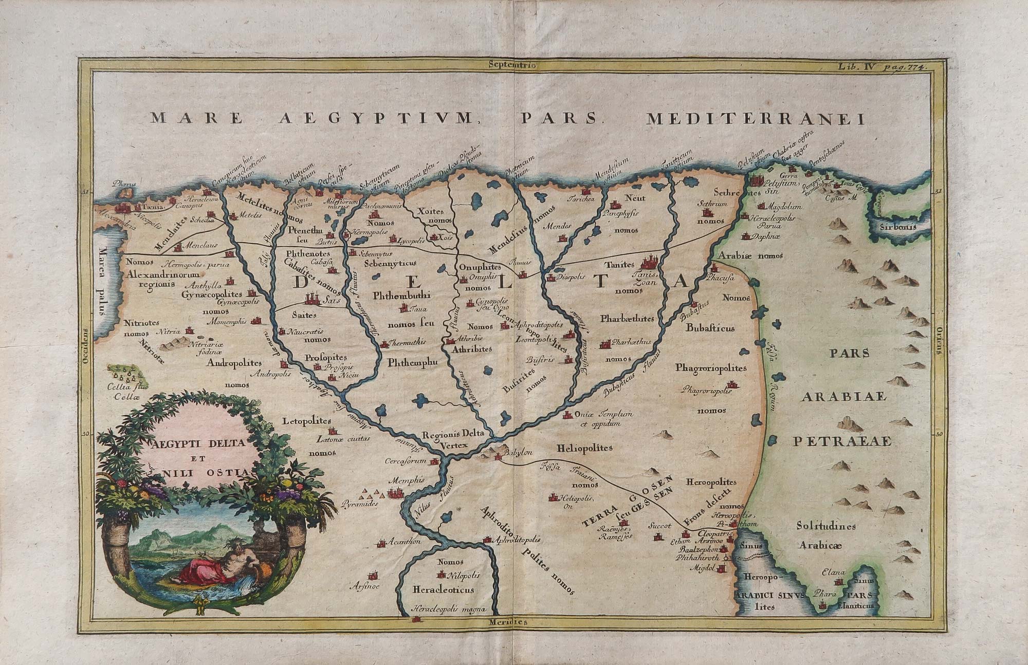 carta geografica antica delta nilo