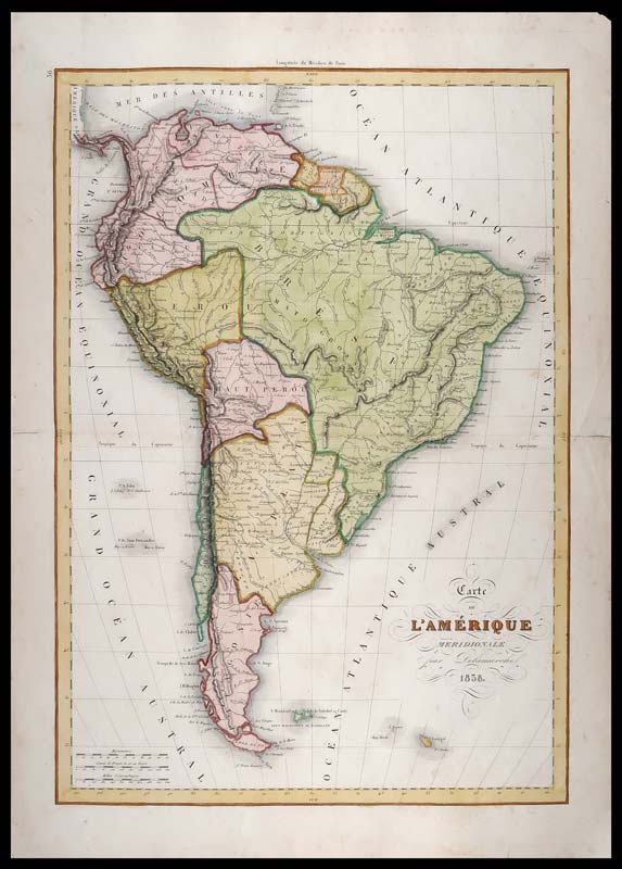 carta geografica antica america meridionale delamarche