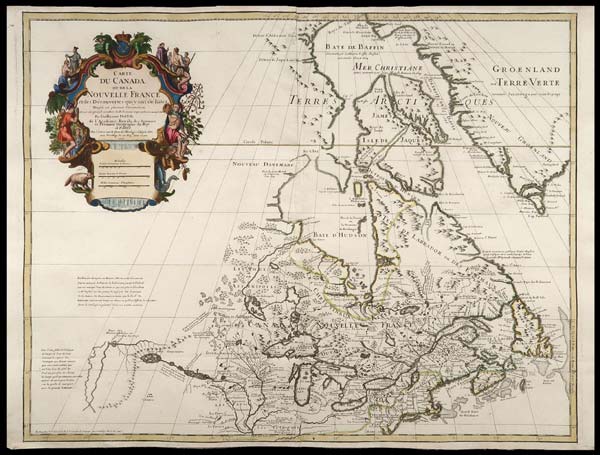 carta geografica canada de l'isle 1745