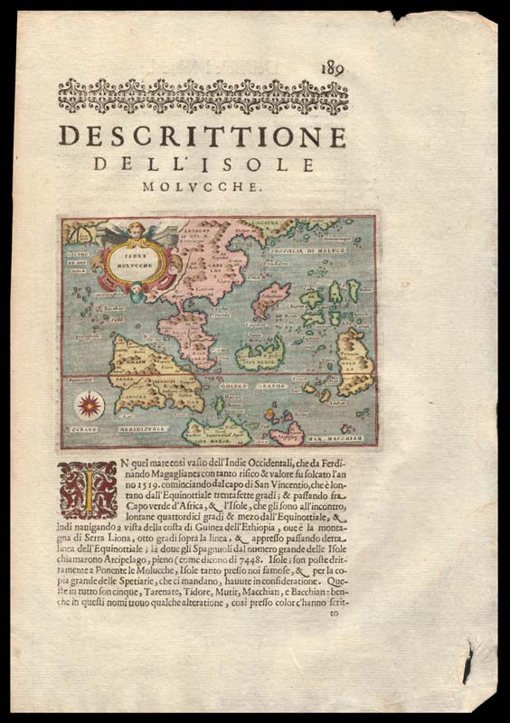 carta geografica antica isole molucche porcacchi