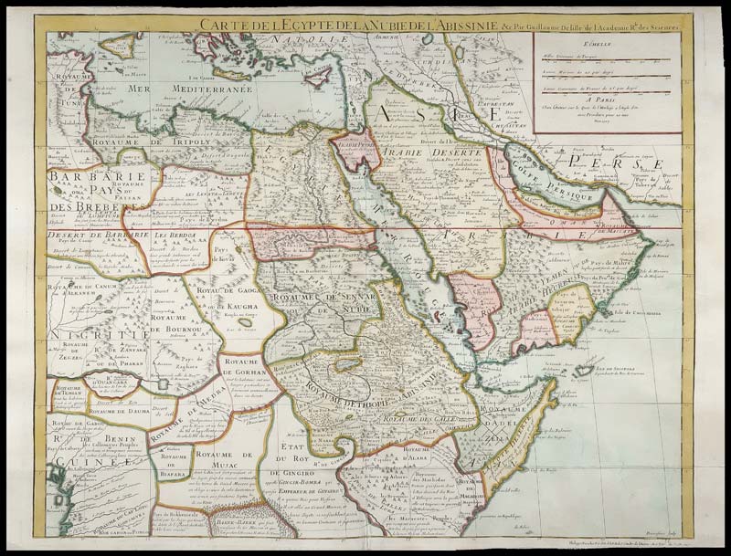 carte egypte nubie abissinie de lisle