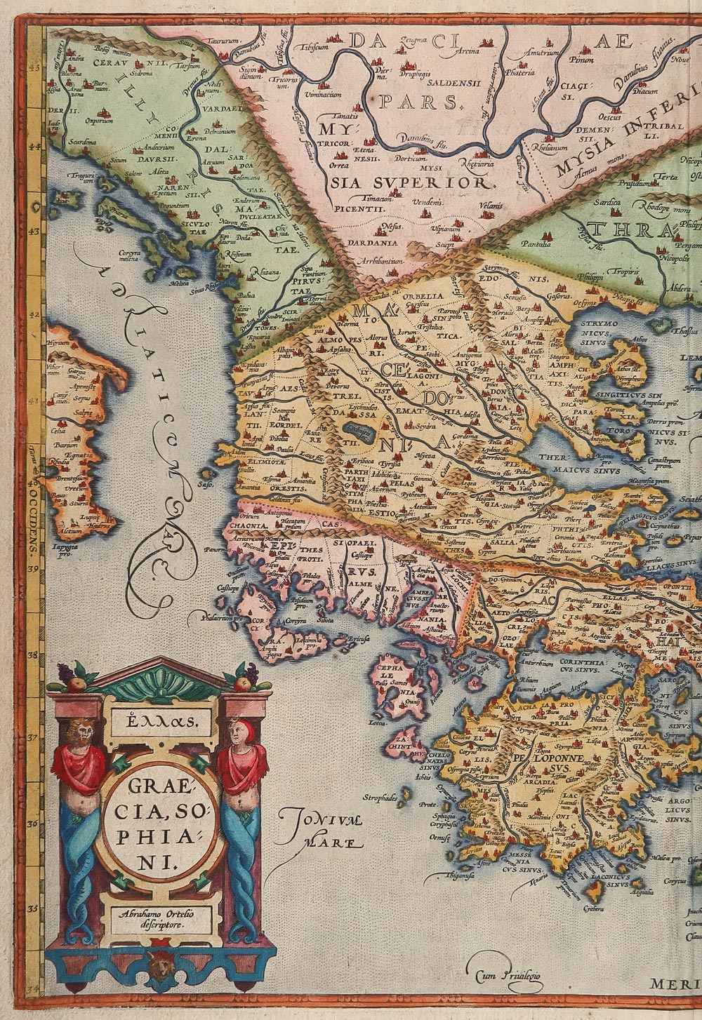 carta geografica graecia sophiani ortelius