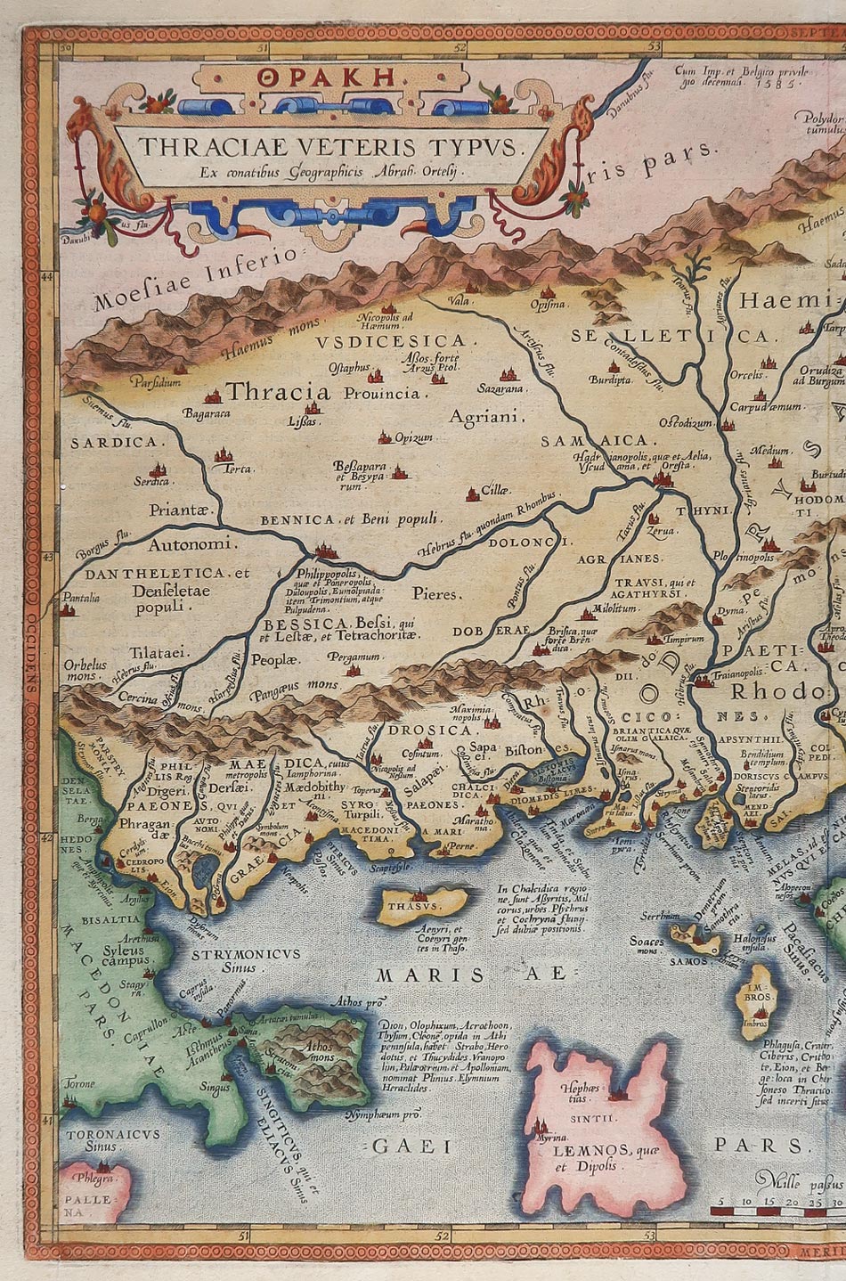 carta geografica antica thraciae veteris typus ortelius carta geografica thraciae veteris typus ortelius