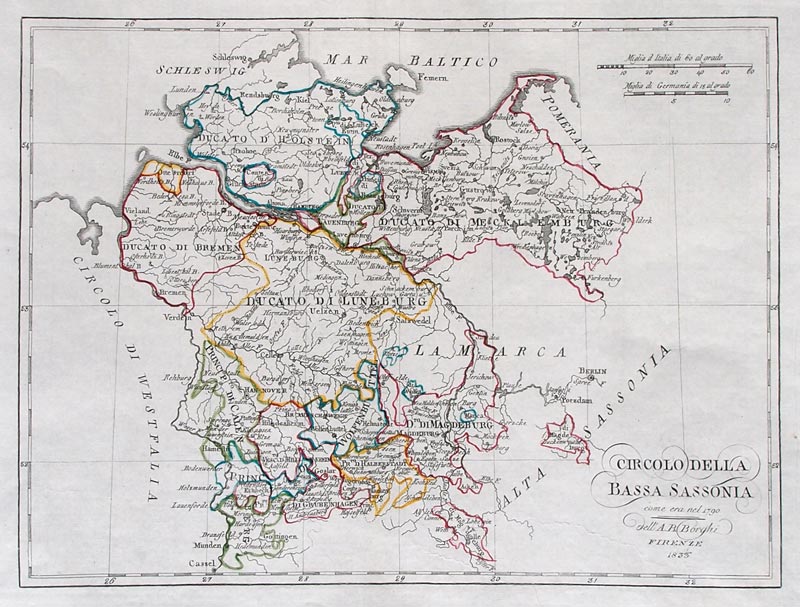 carta geografica bassa sassonia borghi