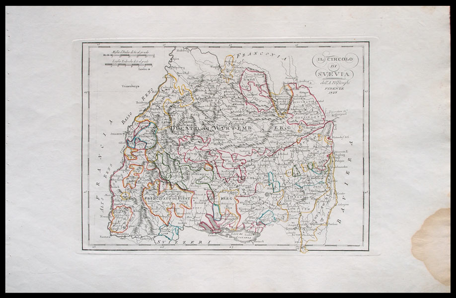 carta geografica antica svevia borghi
