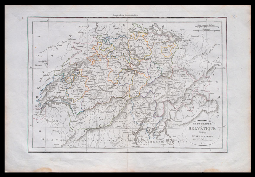 carta geografica antica svizzera delamarche