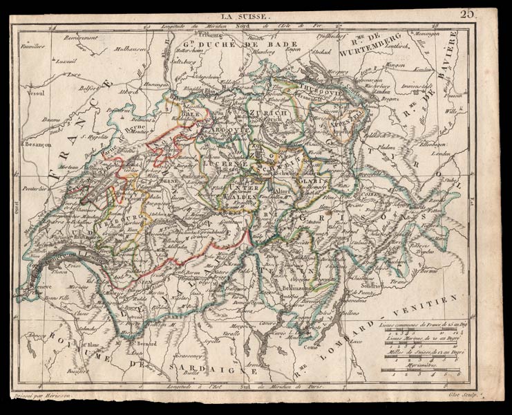 carta geografica antica svizzera