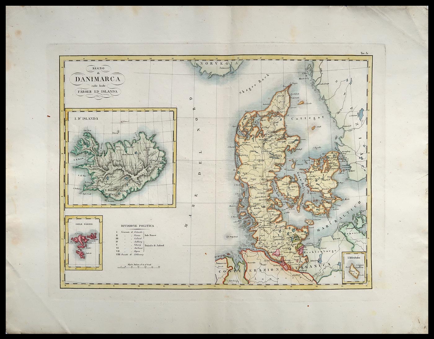 carta geografica regno danimarca islanda marieni