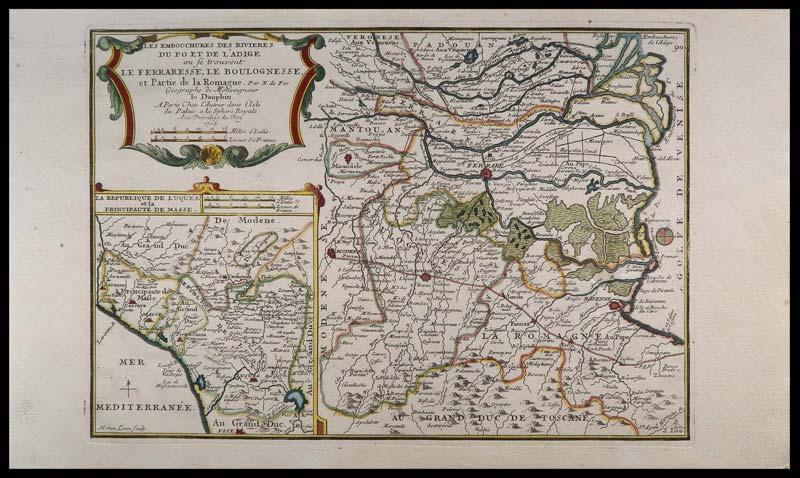 carta geografica ferrarese bolognese romagna de fer