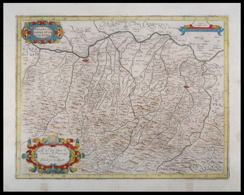 carta geografica emilia romagna ducato parma piacenza magini