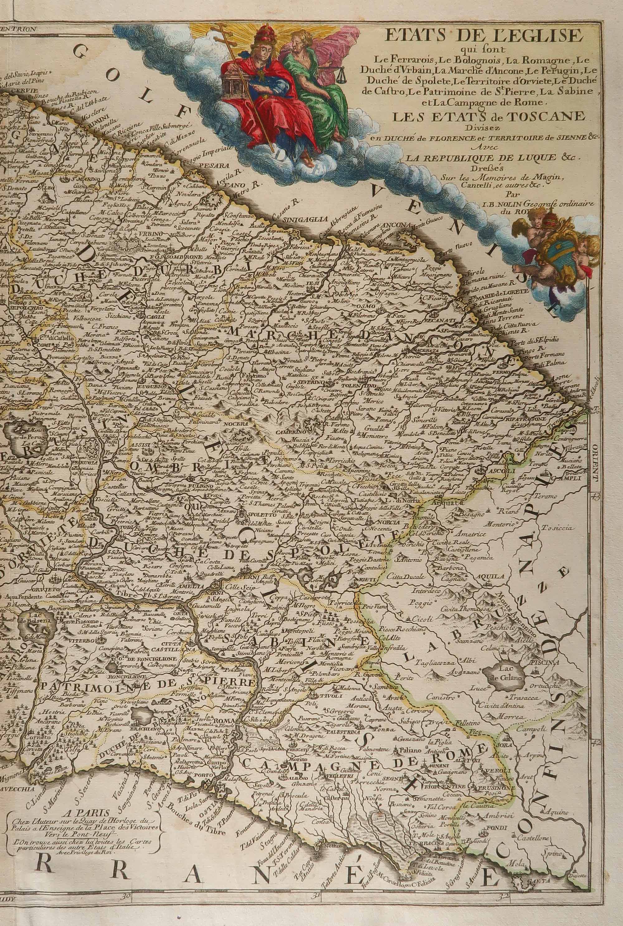 carta geografica antica etats eglise nolin carta geografica etats eglise nolin
