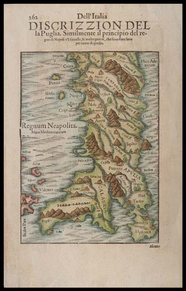 carta geografica antica regnum neapolitanum munster