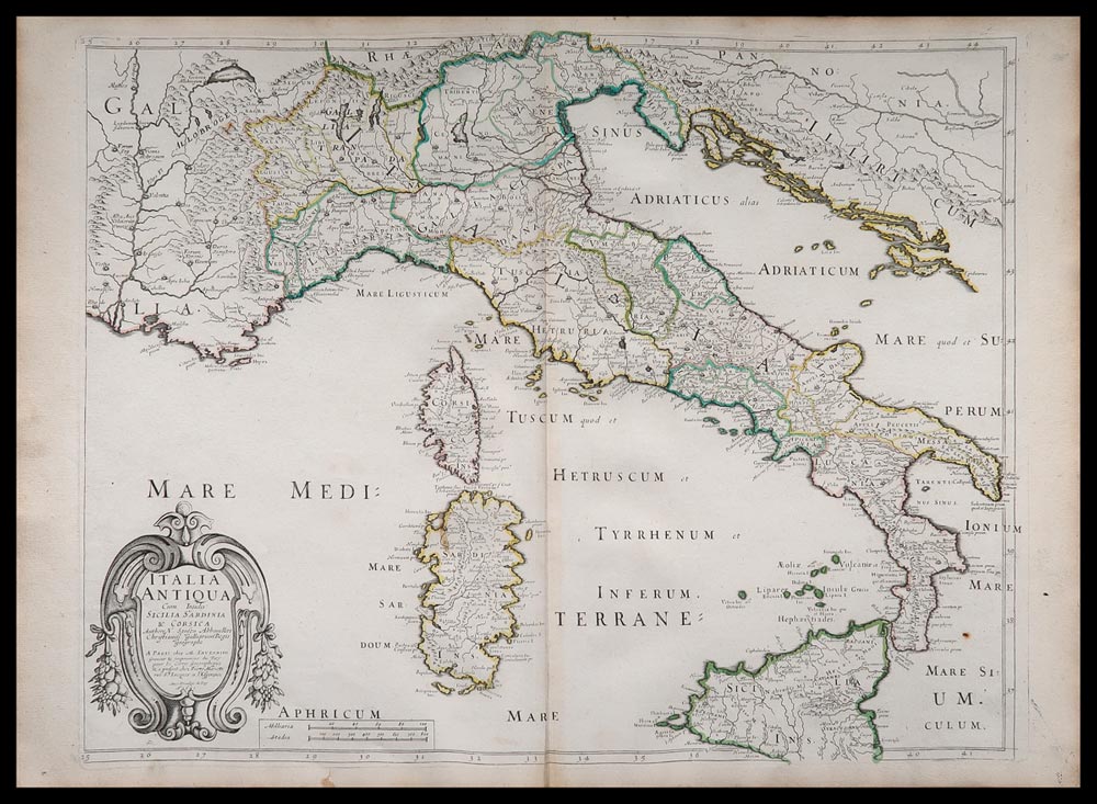 carta geografica italia antiqua sanson tavernier