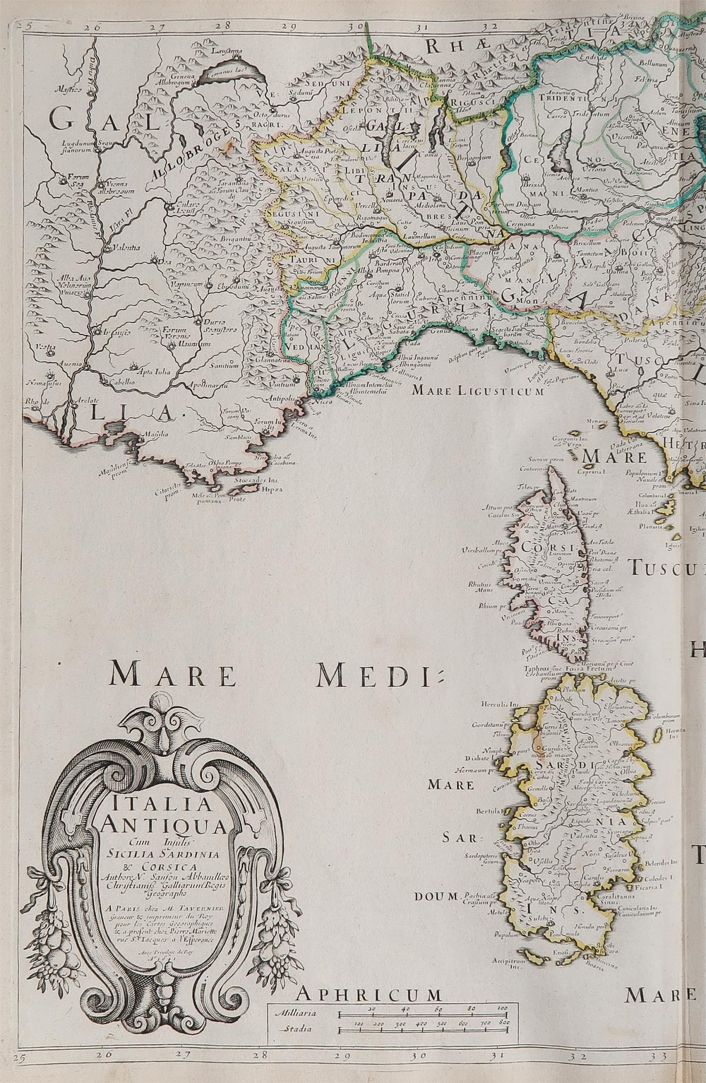 carta geografica italia antiqua tavernier