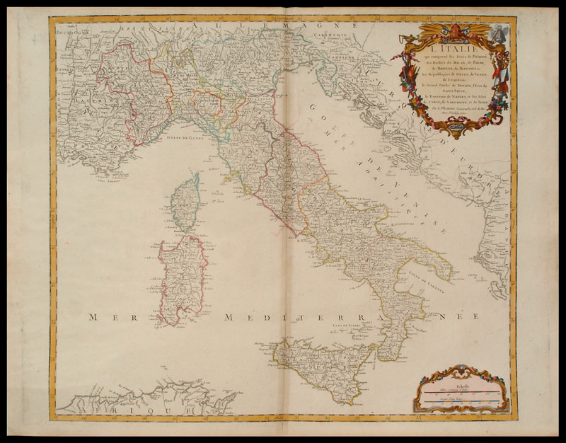 carta geografica antica italia vaugondy