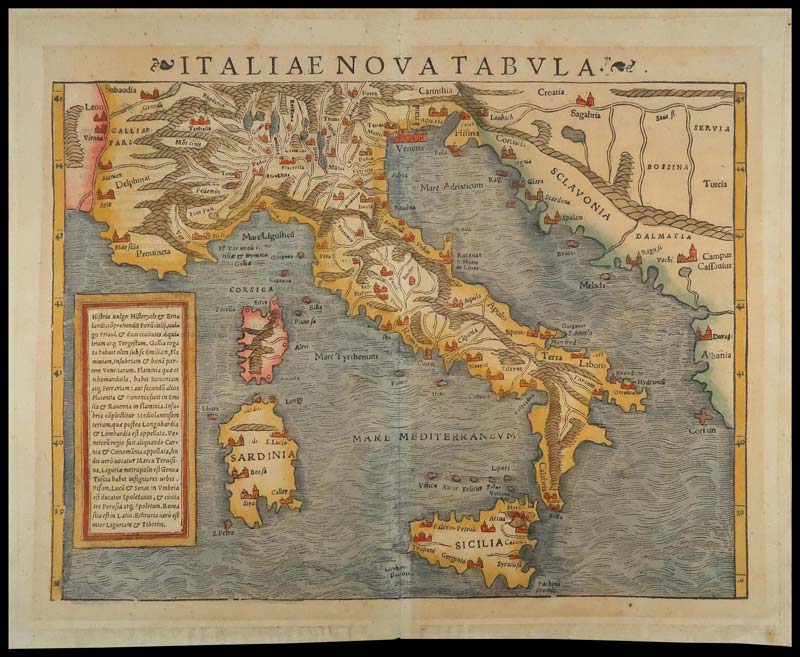 carta geografica italiae nova tabula munster