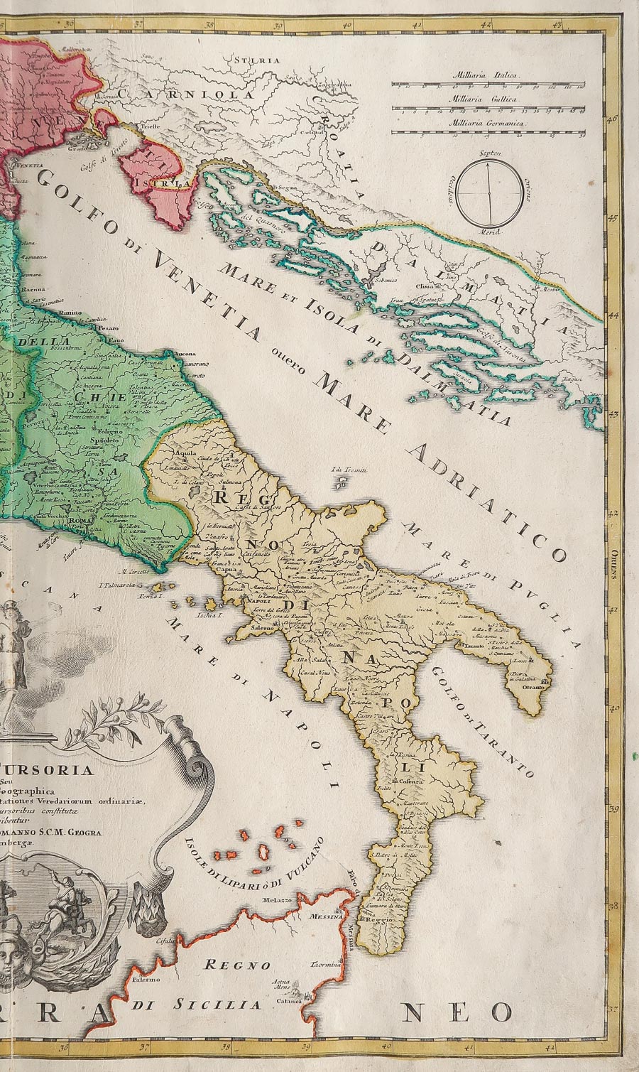 italia cursoria tabula geographica