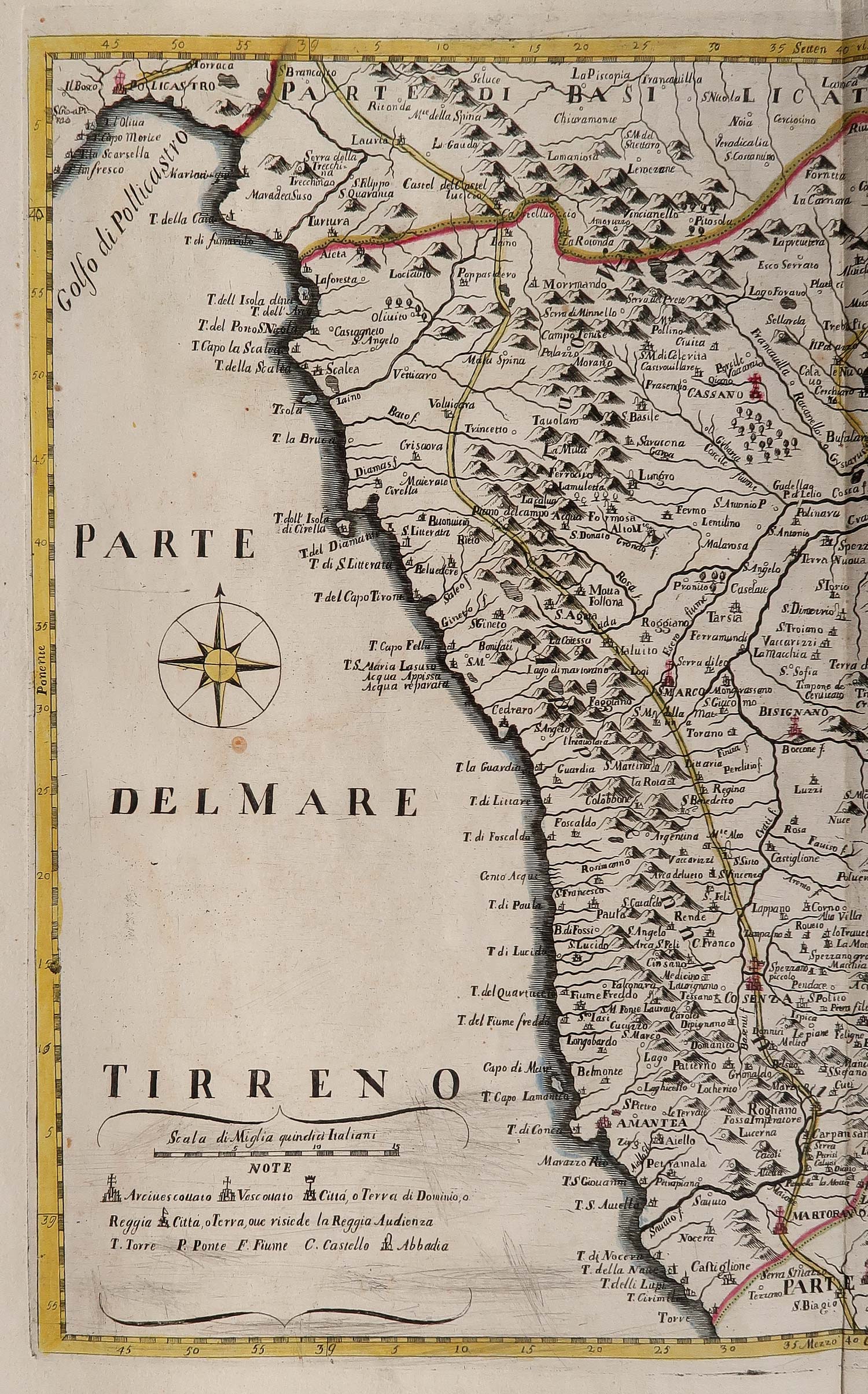 carta geografica calabria citra
