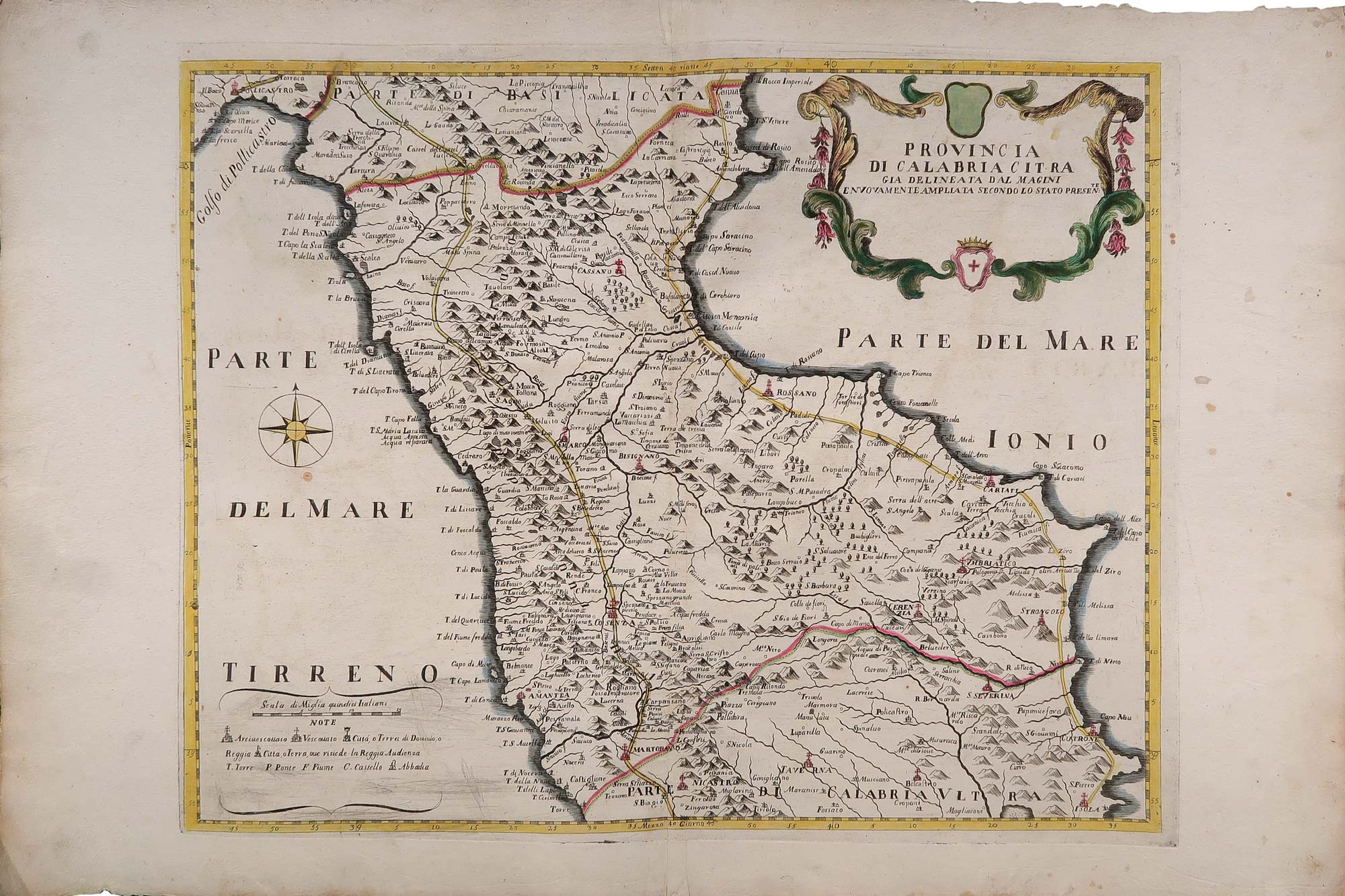 carta geografica calabria citra
