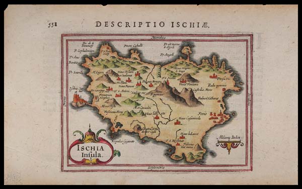 carta geografica antica descriptio ischiae bertius