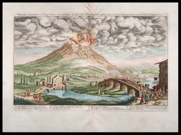 stampa antica vesuvius mons neapoleos merian