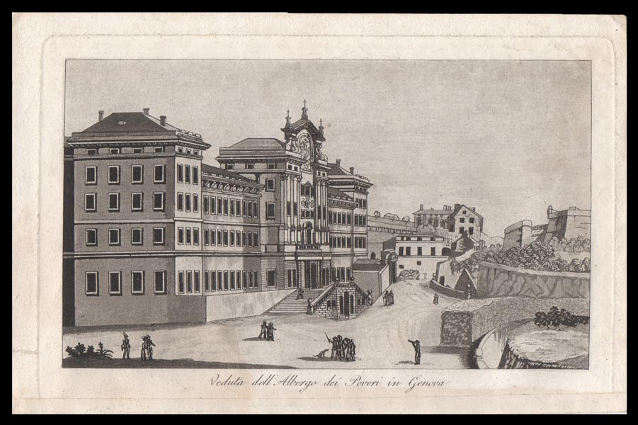stampa antica albergo poveri genova