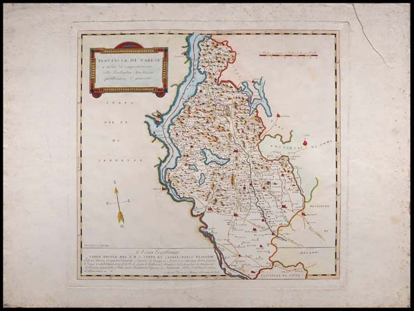 carta geografica provincia varese 1786 fornari