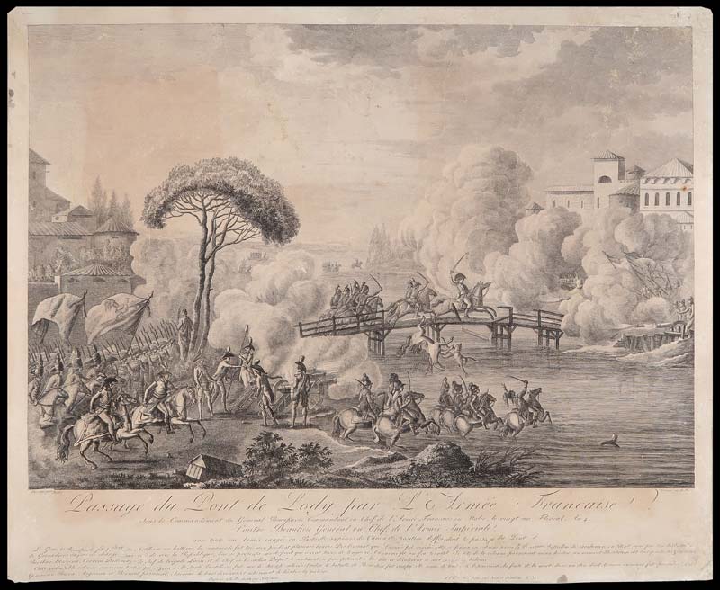 stampa antica passaggio ponte lodi