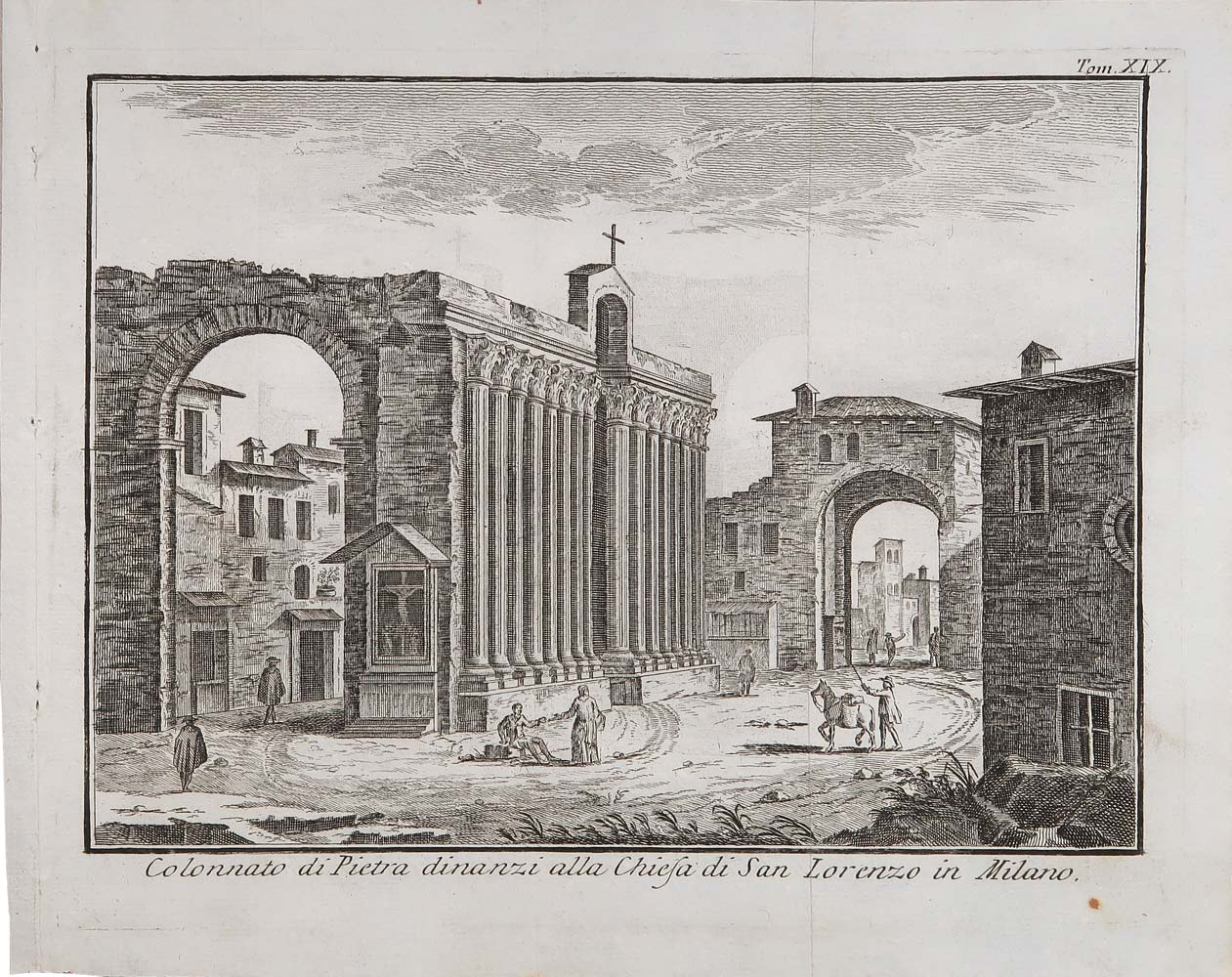 stampa antica san lorenzo milano albrizzi