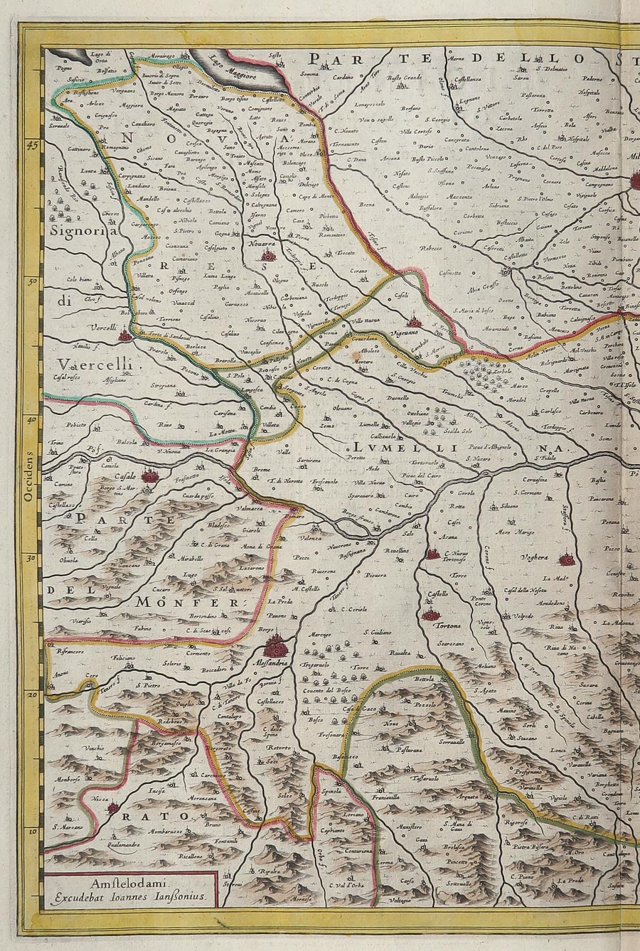 carta geografica territorio pavia lodi novara tortona