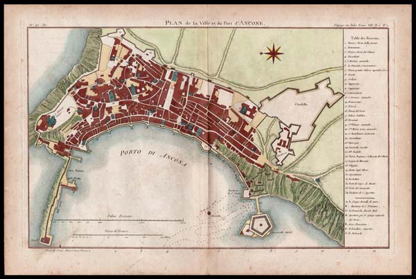 stampa antica plan ancone de lalande