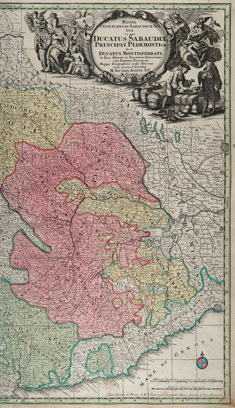 carta geografica antica ducatus sabaudiae seutter carta geografica ducatus sabaudiae seutter