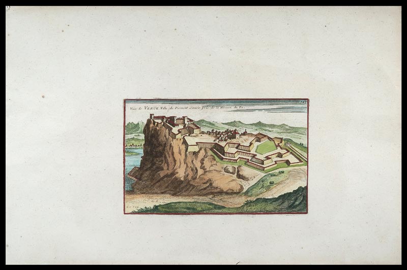 stampa antica fortezza verrua del de fer