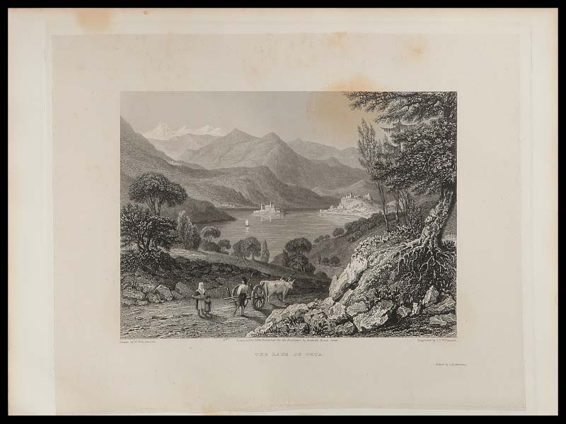 stampa antica lago d'orta brockedon
