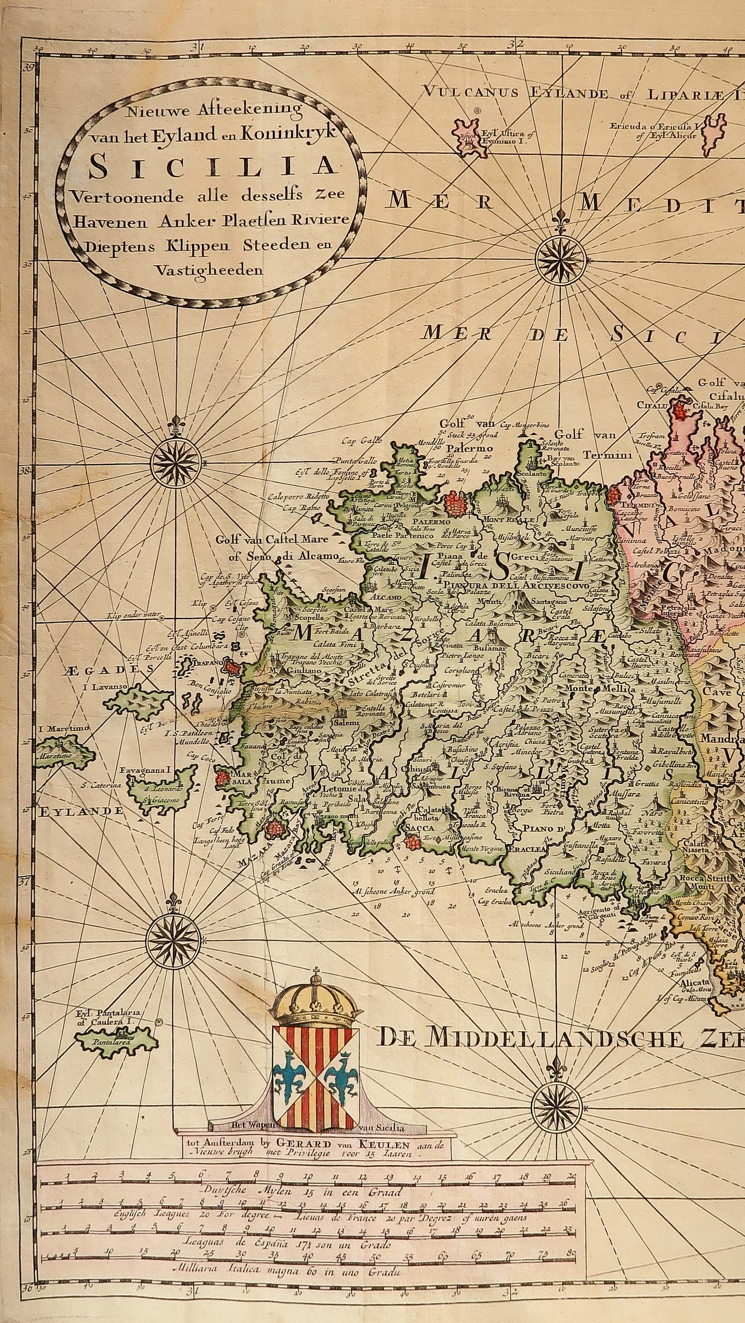 carta geografica sicilia van keulen carta geografica antica sicilia van keulen