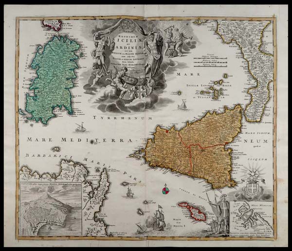 carta geografica antica sicilia sardegna