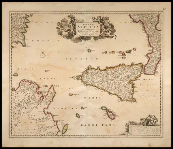 carta geografica antica regnum siciliae visscher
