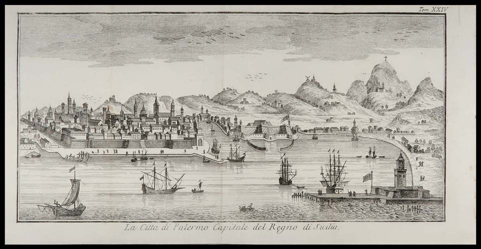 stampa antica città palermo albrizzi