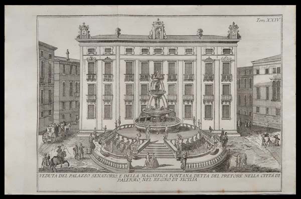 stampa antica palazzo senatorio palermo