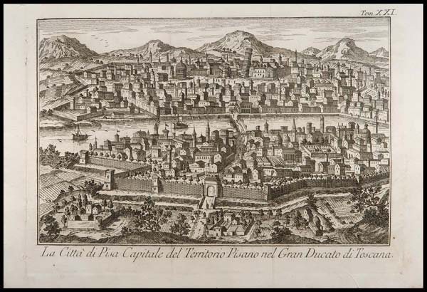 stampa antica pisa gran ducato toscana