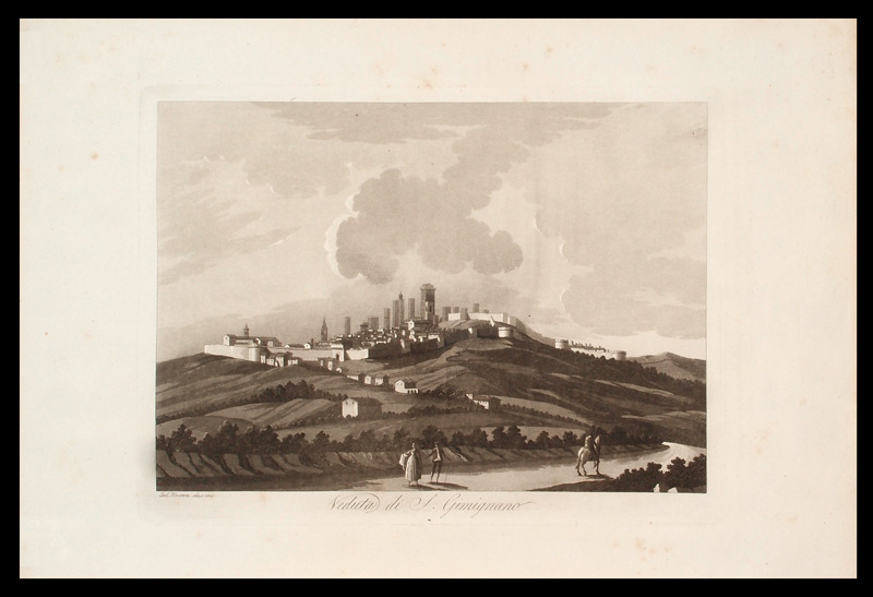 stampa antica san gimignano terreni