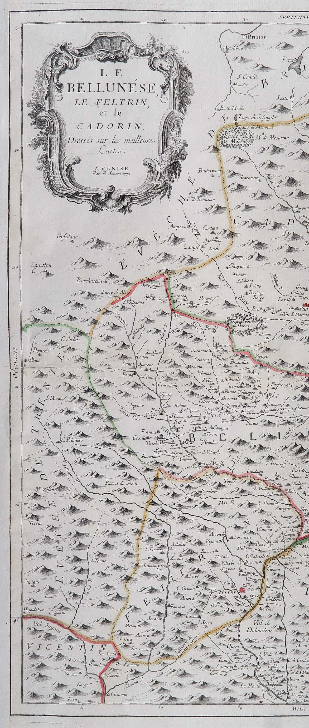 carta geografica bellunese santini