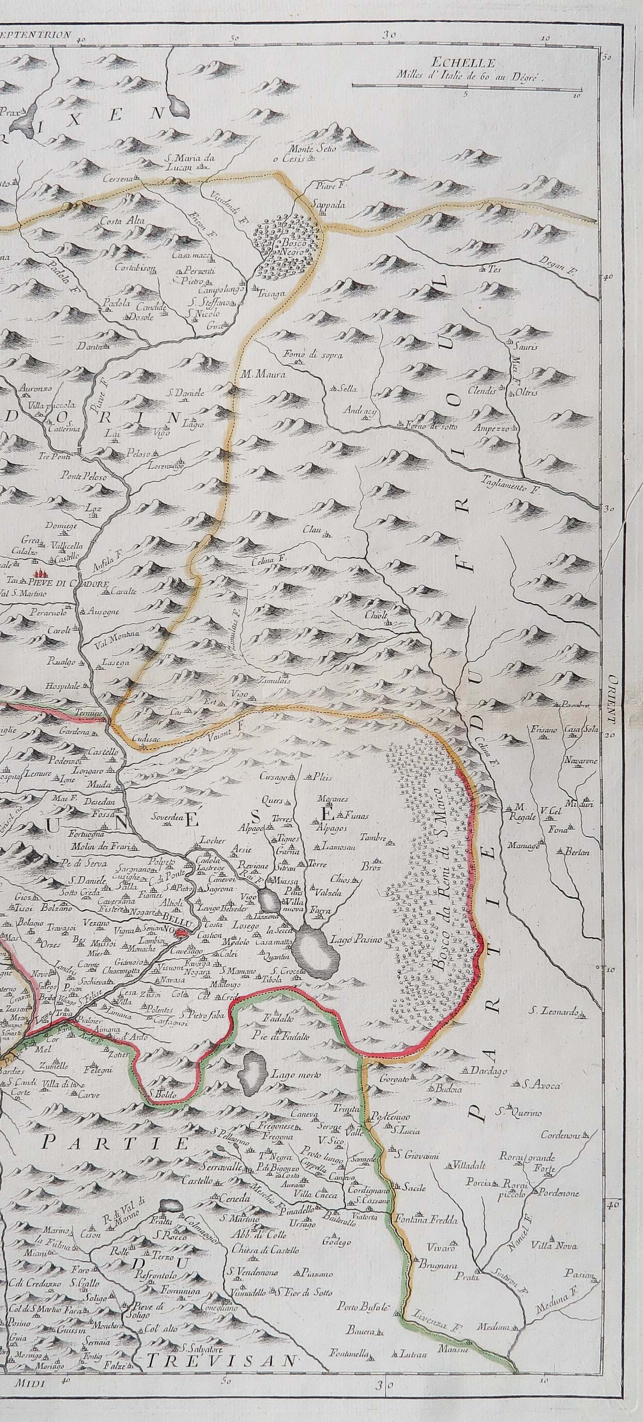 carta geografica bellunese santini